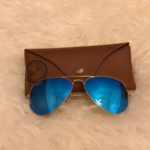 Ray-Ban Aviators — blue mirror